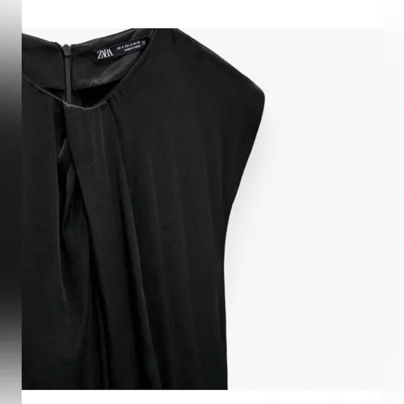 Zara Long Satin Effect Jumpsuit With Belt.. New With Tags. - Picture 6 of 7